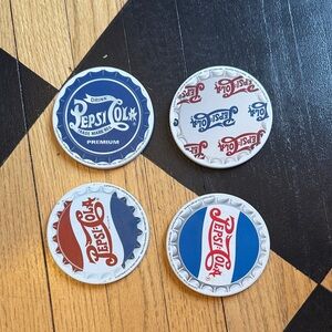 Pepsi Cola Bottle Cap Coasters Set